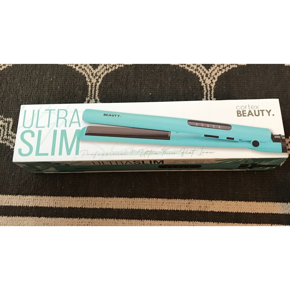 Cortex Beauty Professional 1" Ceramic Coated Flat Iron Turquoise New Ultra Thin